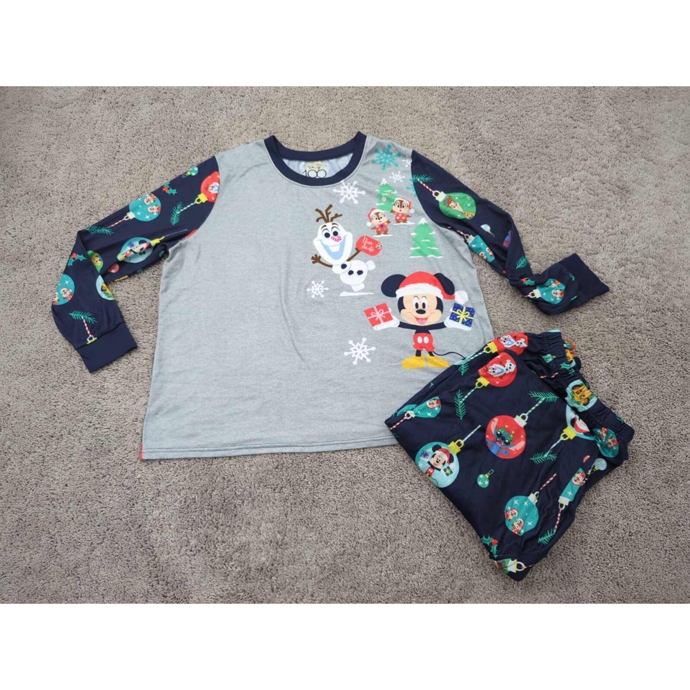 Disney 100th Anniversary Pajama Set Womens 3X PLUS Blue Sleepwear - Picture 1 of 13